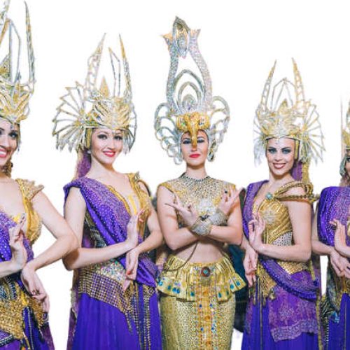 Артисты в индийских нарядах на встречу гостей